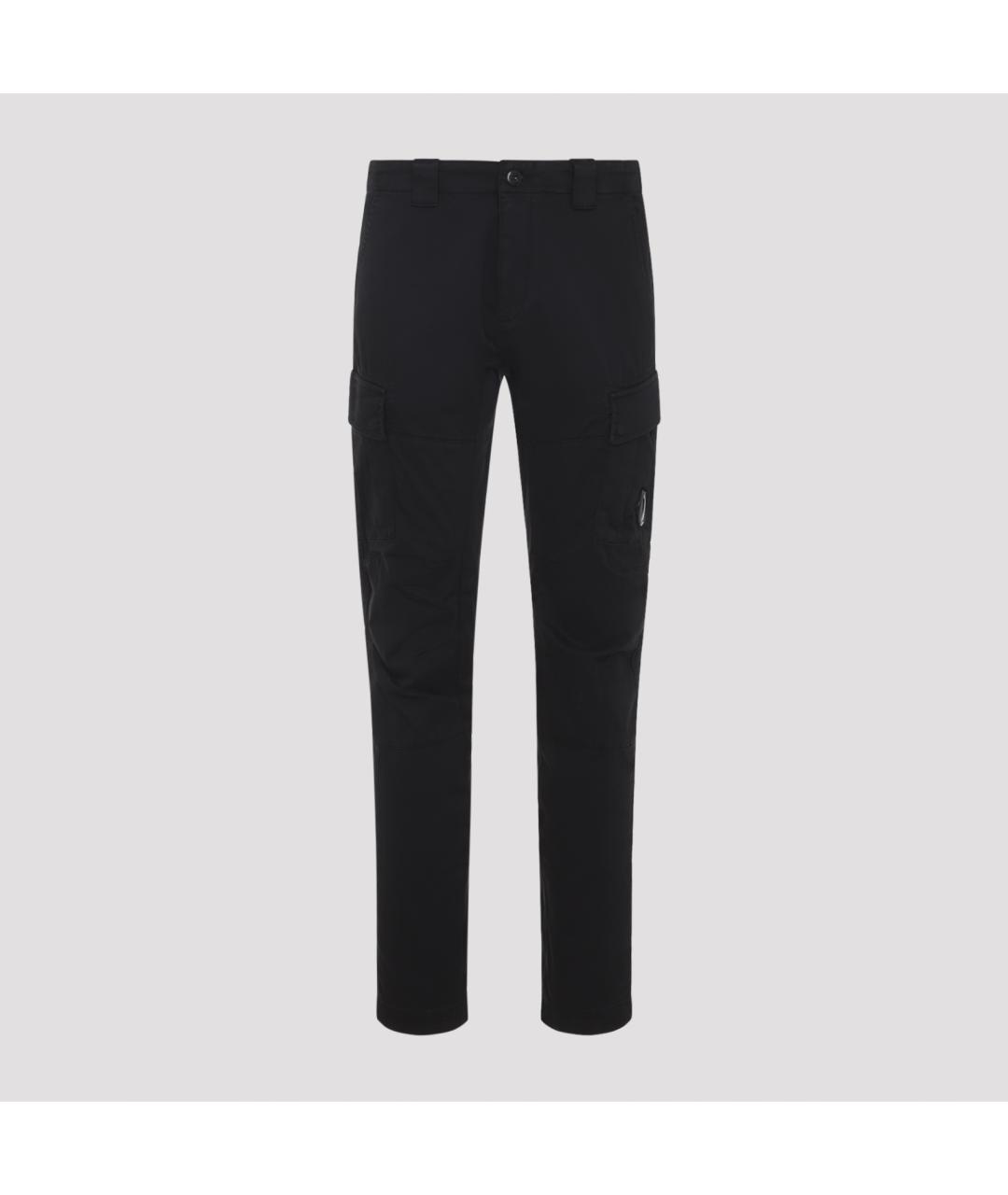 CP COMPANY Черные хлопко-эластановые повседневные брюки, фото 3