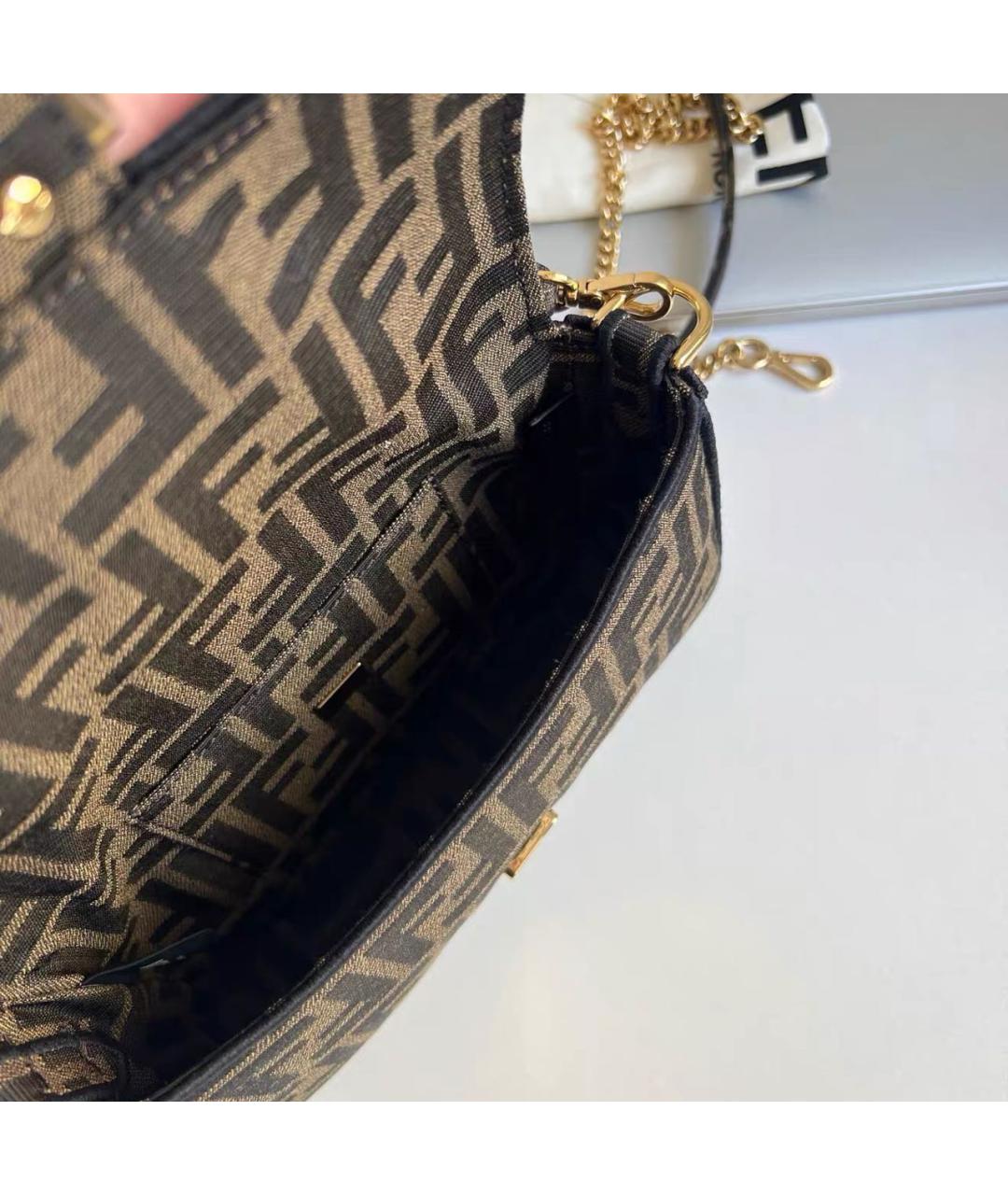 FENDI Коричневая тканевая сумка через плечо, фото 7