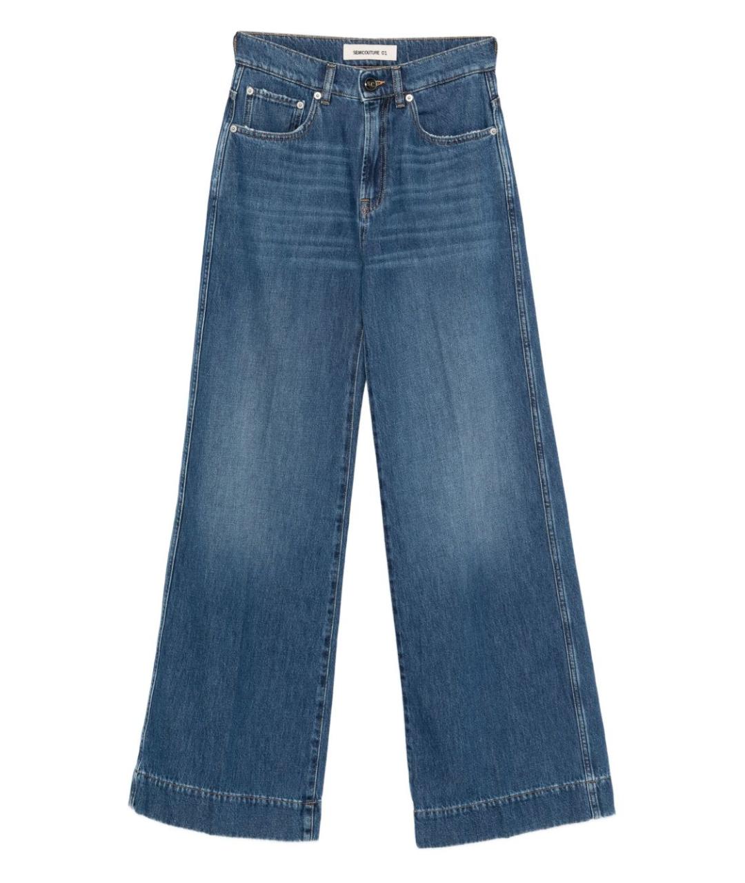 SEMICOUTURE Синие хлопковые прямые джинсы, фото 1