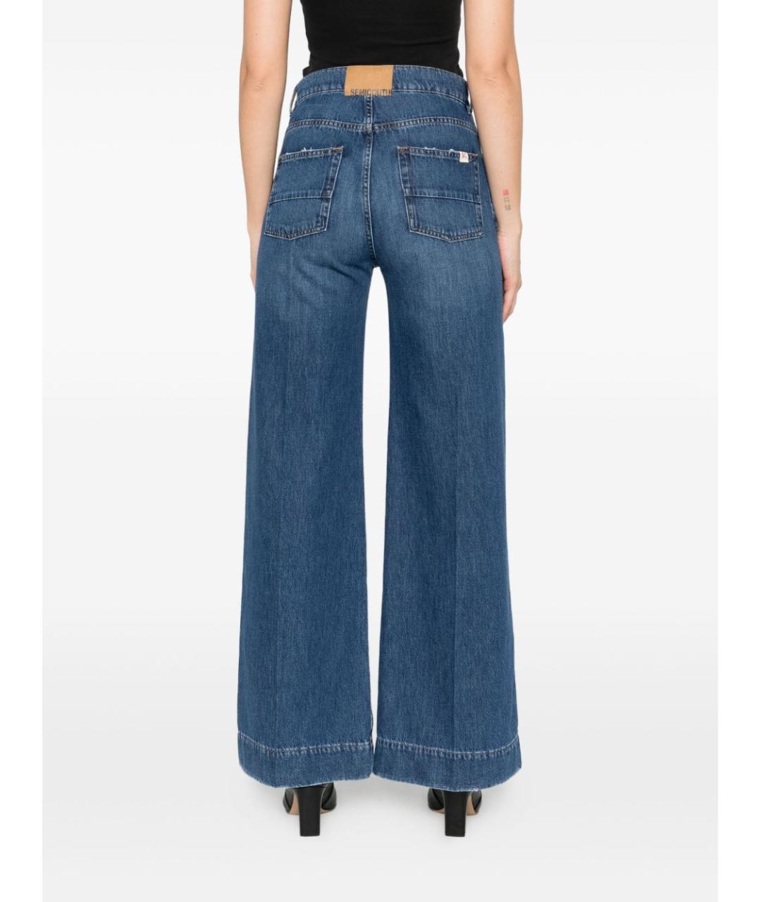 SEMICOUTURE Синие хлопковые прямые джинсы, фото 2