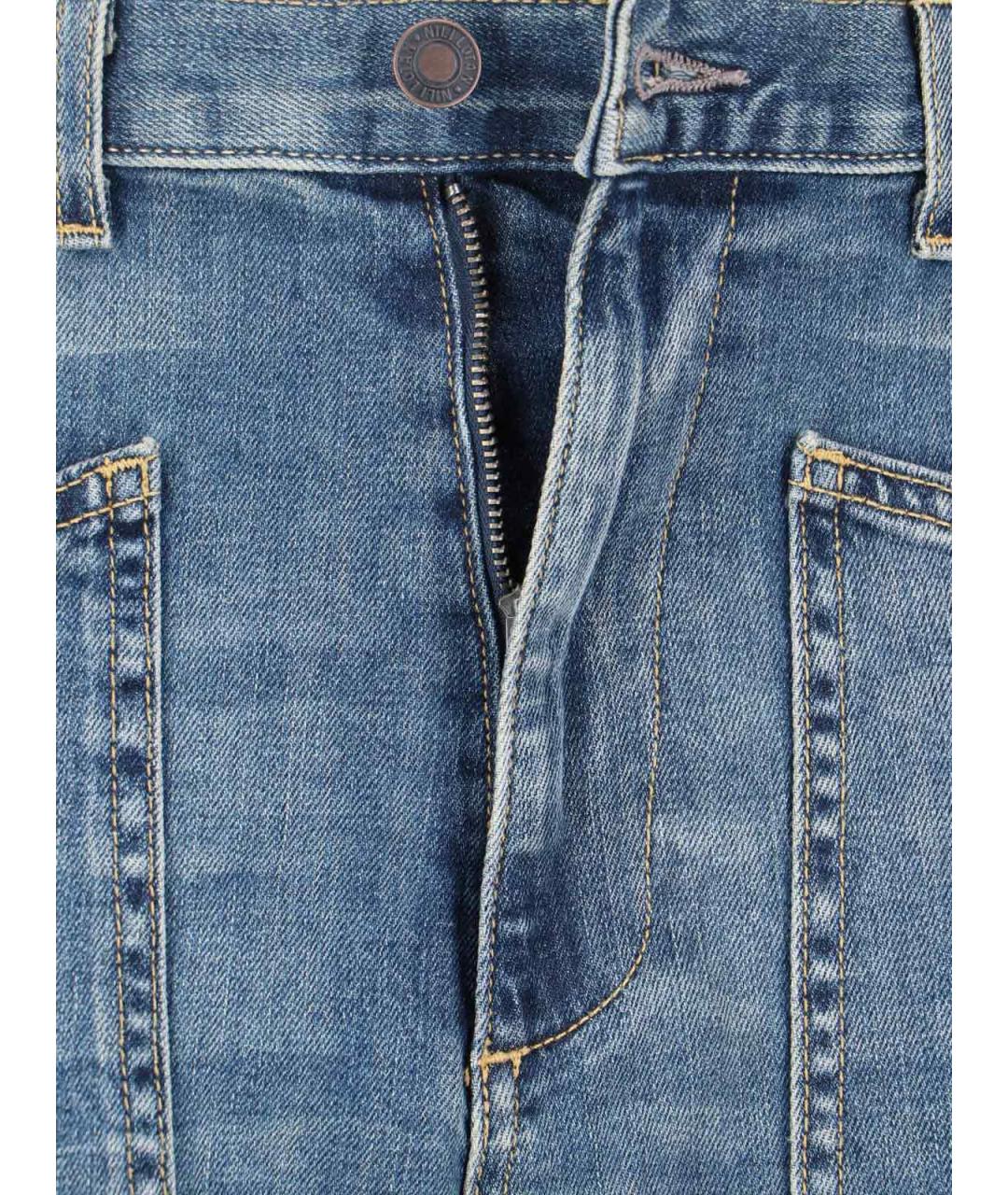 NILI LOTAN Голубые хлопковые прямые джинсы, фото 5