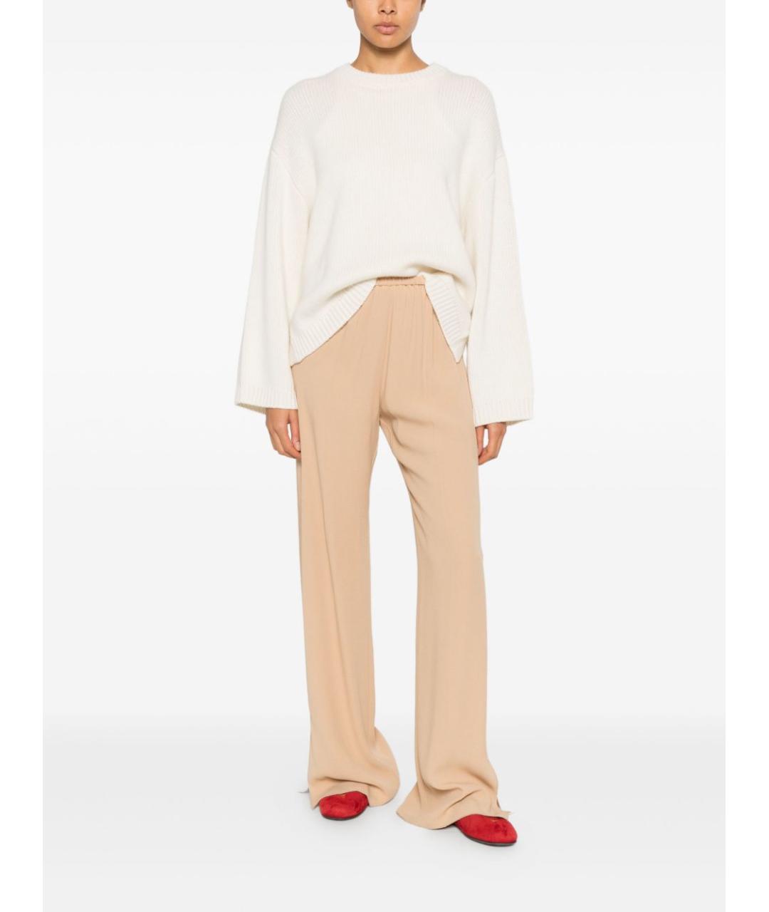 FORTE FORTE Бежевые полиамидовые прямые брюки, фото 3