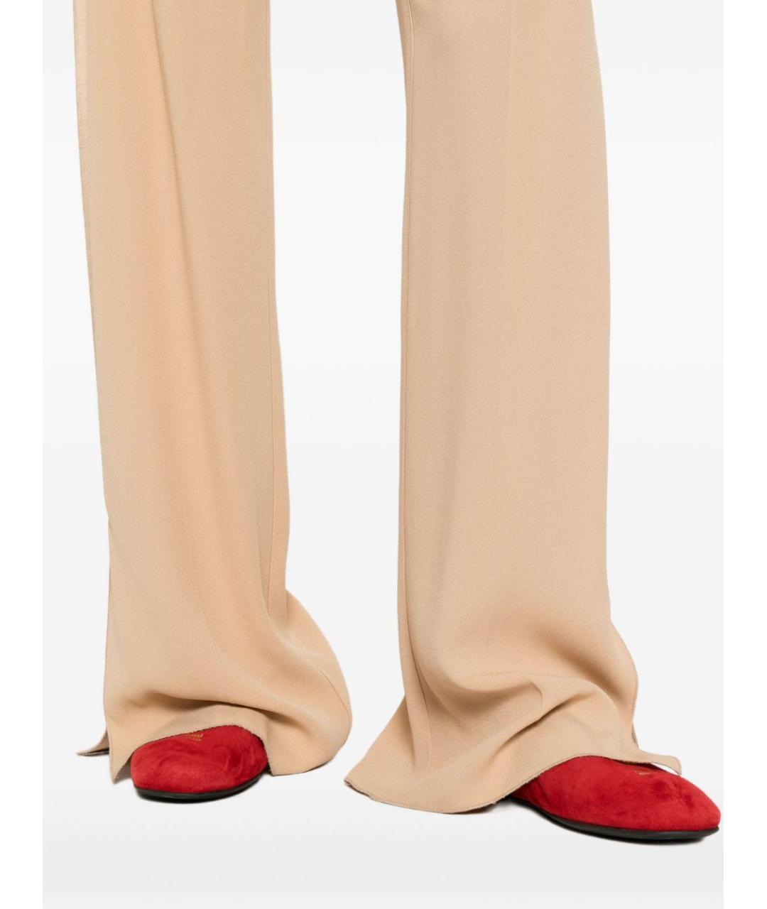 FORTE FORTE Бежевые полиамидовые прямые брюки, фото 5