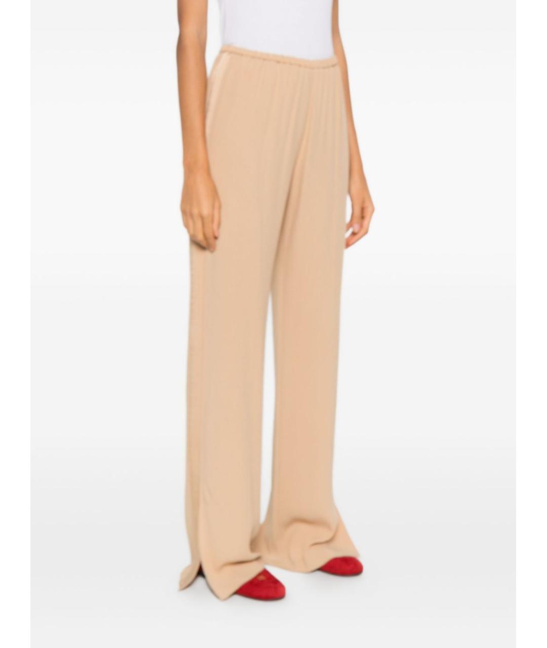FORTE FORTE Бежевые полиамидовые прямые брюки, фото 2