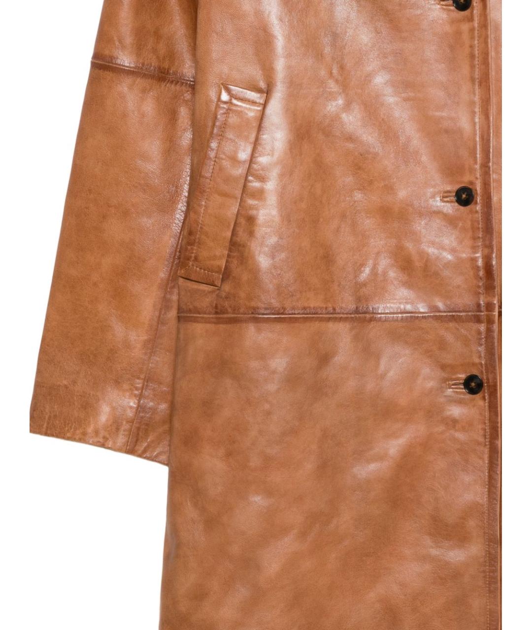 HERSKIND Коричневый кожаный тренч/плащ, фото 3