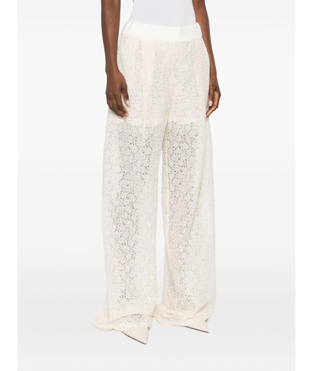 ERMANNO SCERVINO Белые полиэстеровые прямые брюки, фото 5