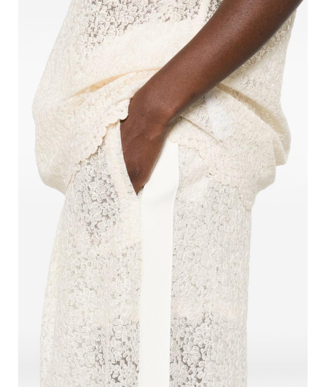 ERMANNO SCERVINO Белые полиэстеровые прямые брюки, фото 2