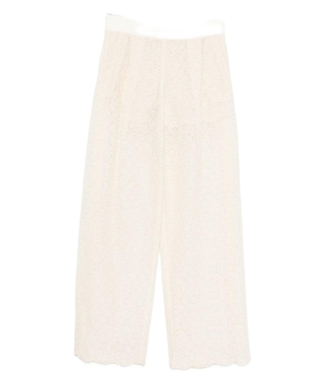 ERMANNO SCERVINO Белые полиэстеровые прямые брюки, фото 1