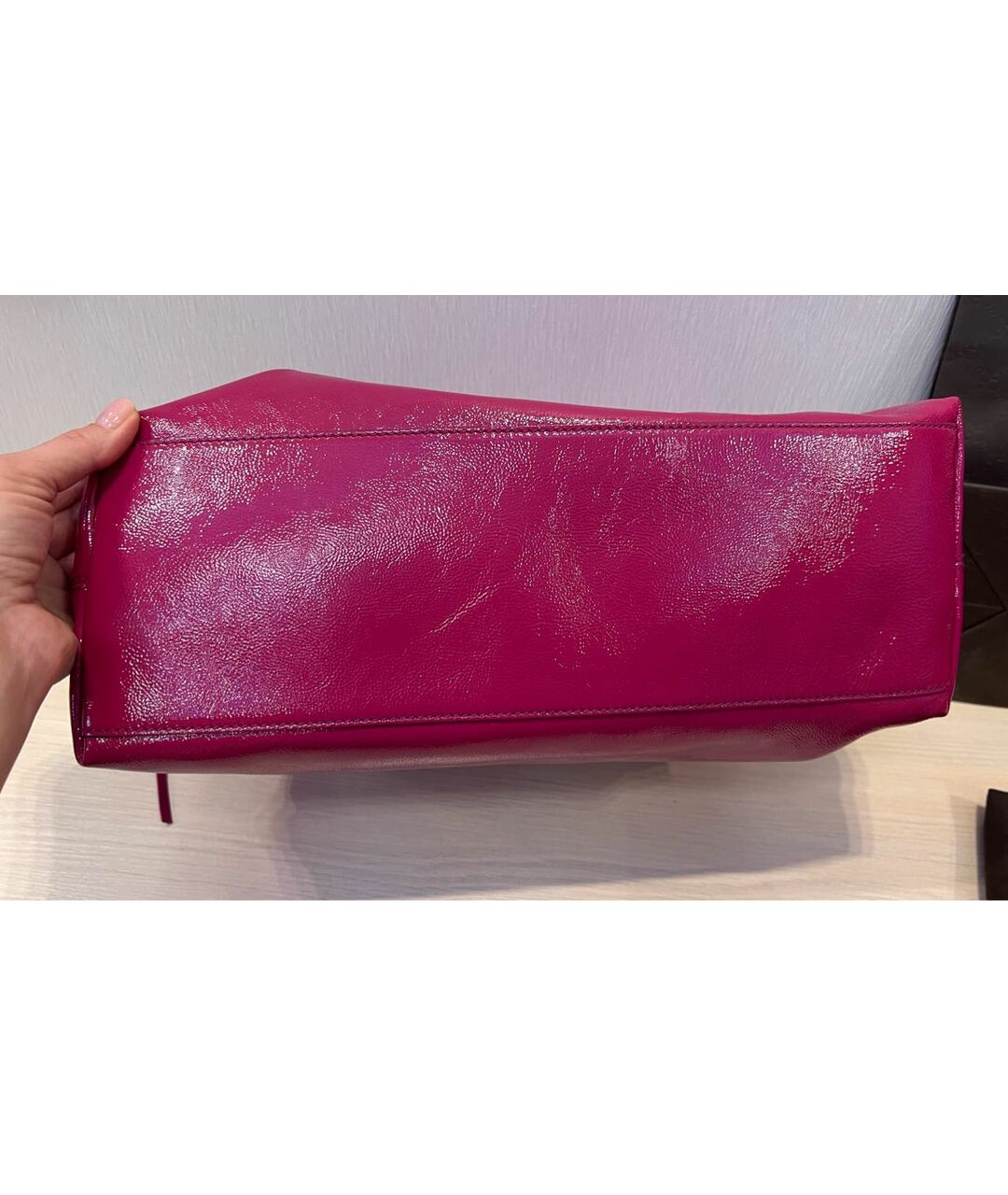 GUCCI Фуксия кожаная сумка тоут, фото 5