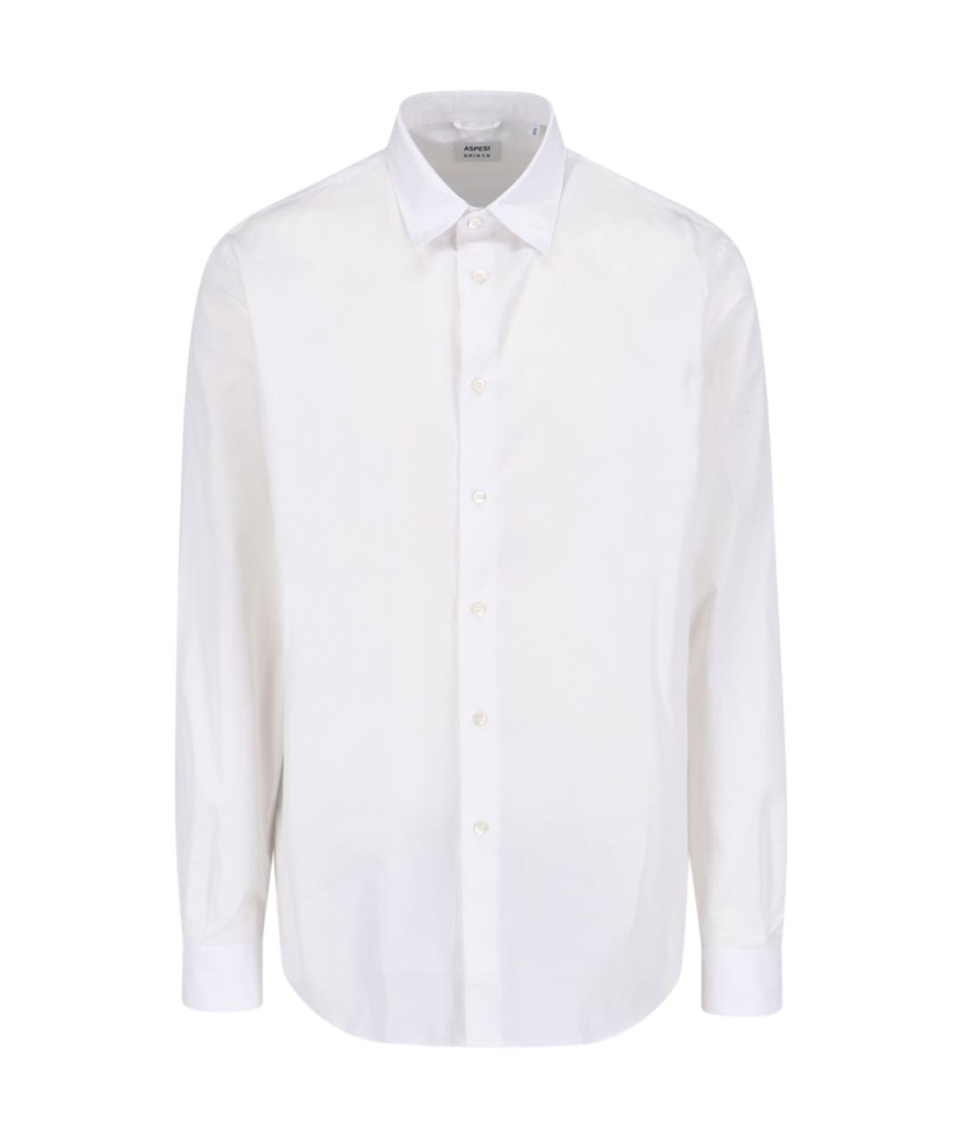 ASPESI Белая хлопковая классическая рубашка, фото 1