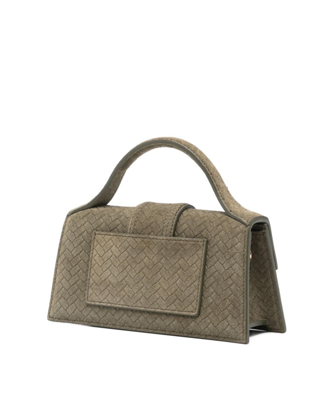 JACQUEMUS Зеленая замшевая сумка через плечо, фото 3