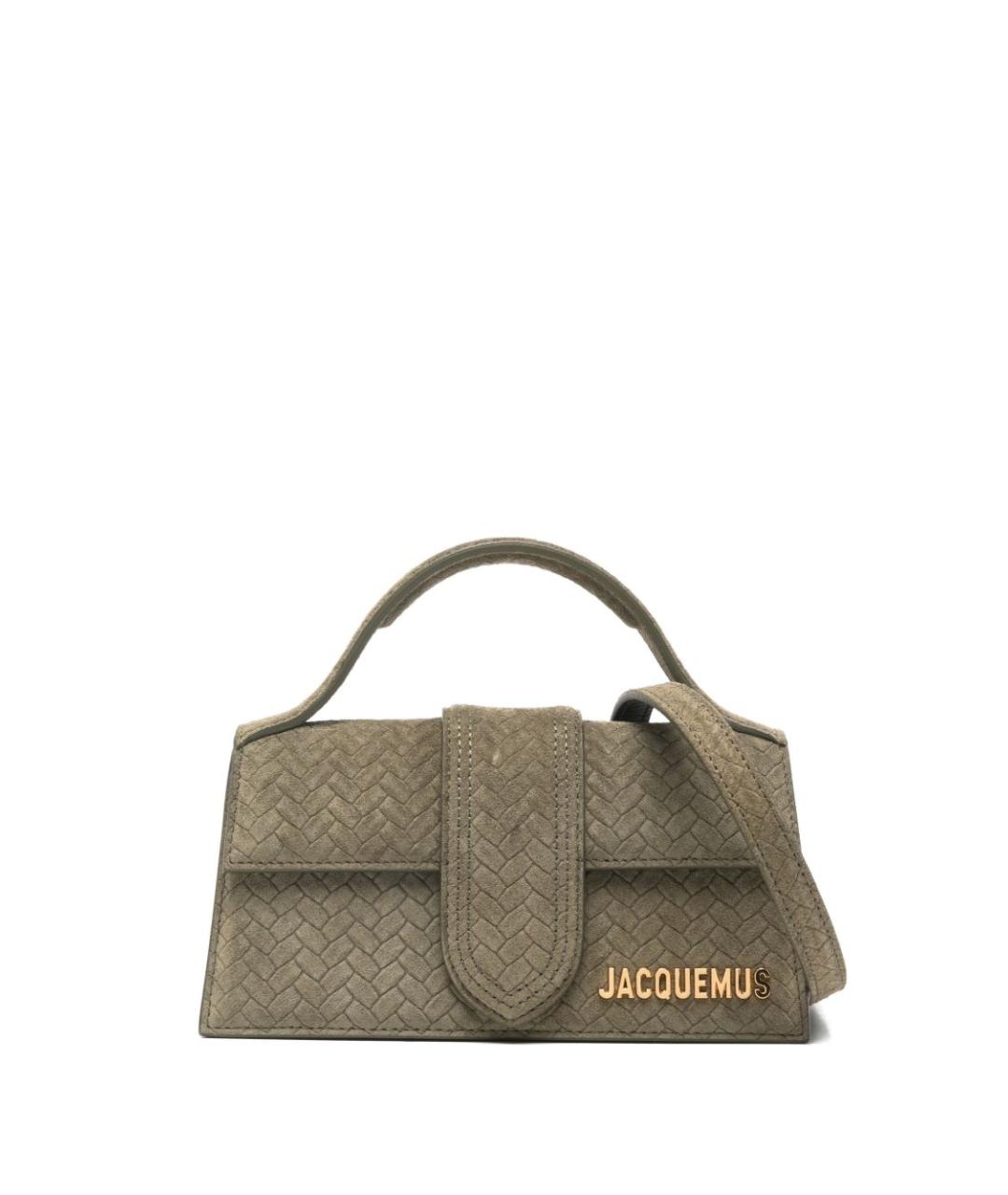 JACQUEMUS Зеленая замшевая сумка через плечо, фото 1