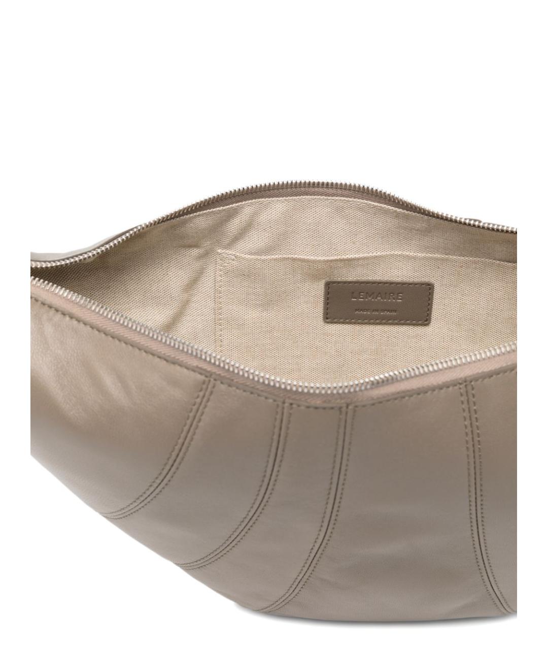 LEMAIRE Хаки кожаная сумка через плечо, фото 4