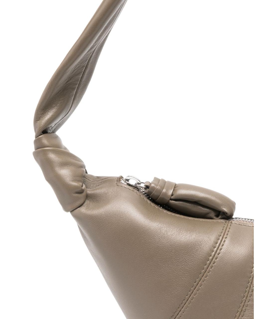 LEMAIRE Хаки кожаная сумка через плечо, фото 3