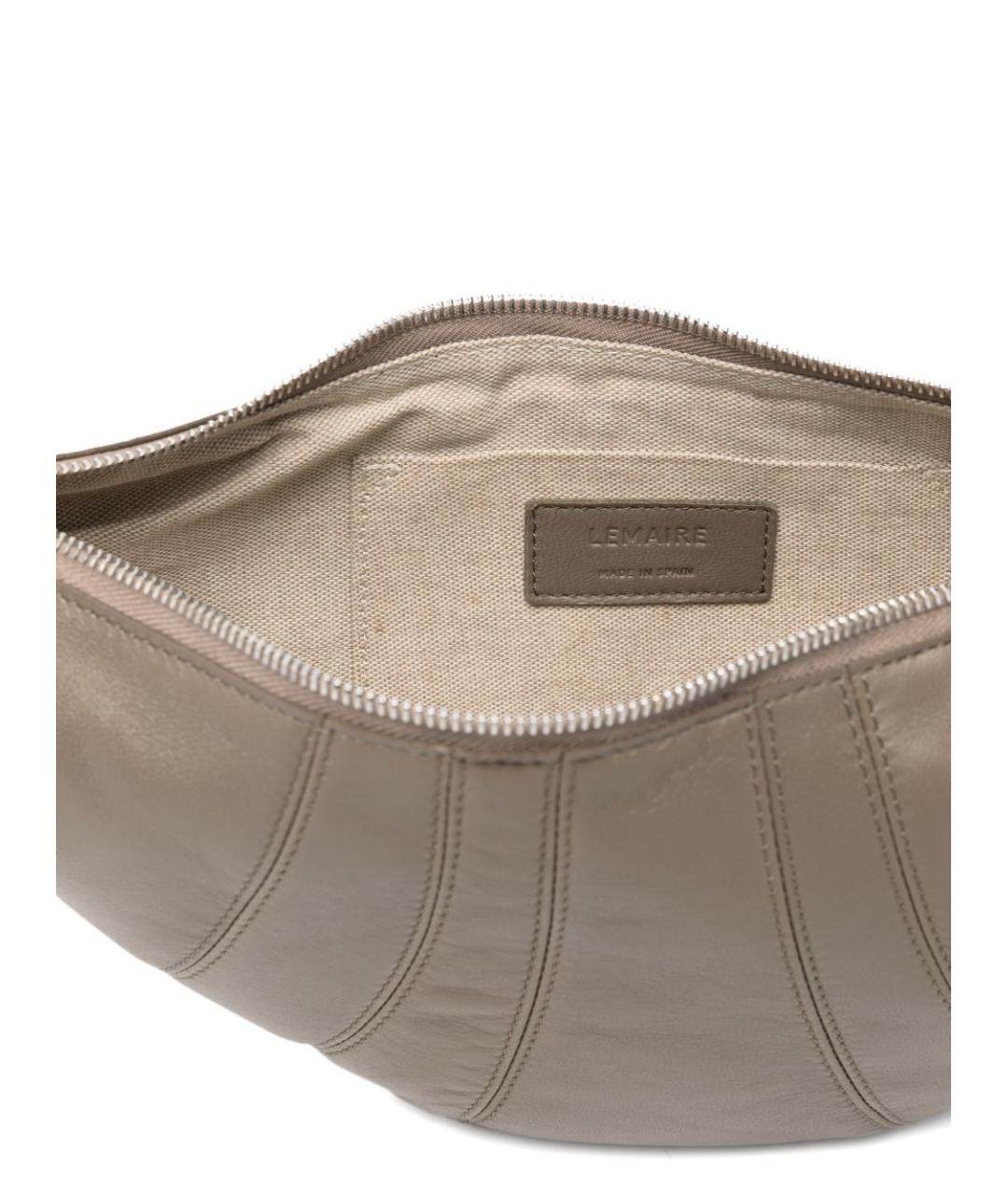 LEMAIRE Хаки кожаная сумка через плечо, фото 4