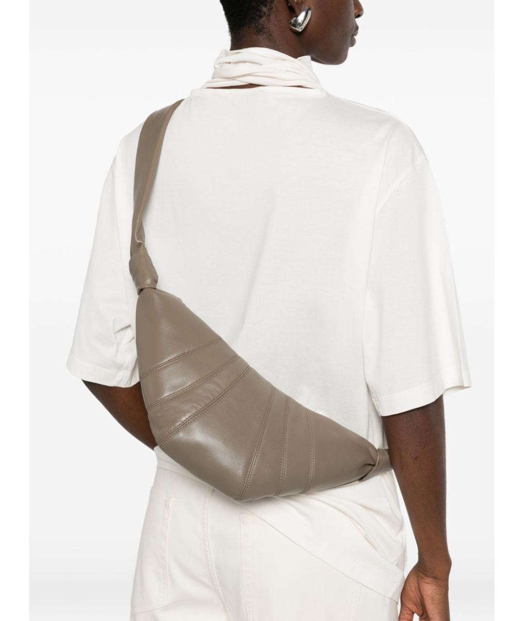 LEMAIRE Хаки кожаная сумка через плечо, фото 2