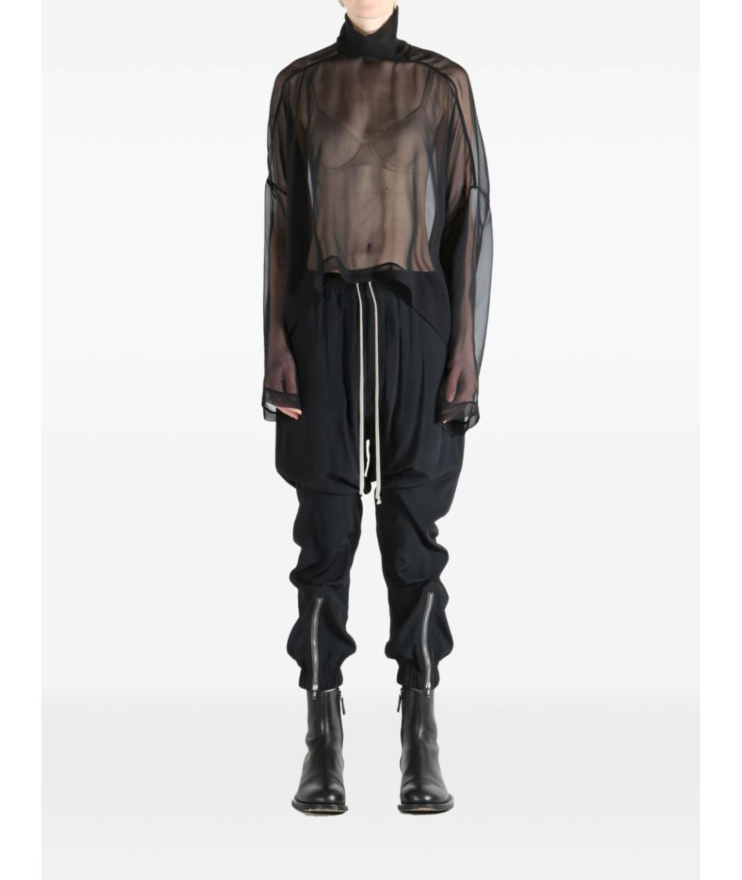 RICK OWENS Черная шерстяная рубашка, фото 3