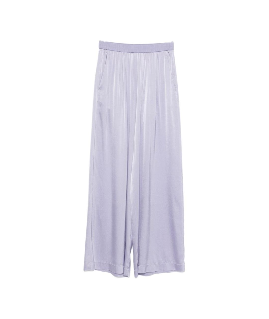 FORTE FORTE Фиолетовые шелковые прямые брюки, фото 1