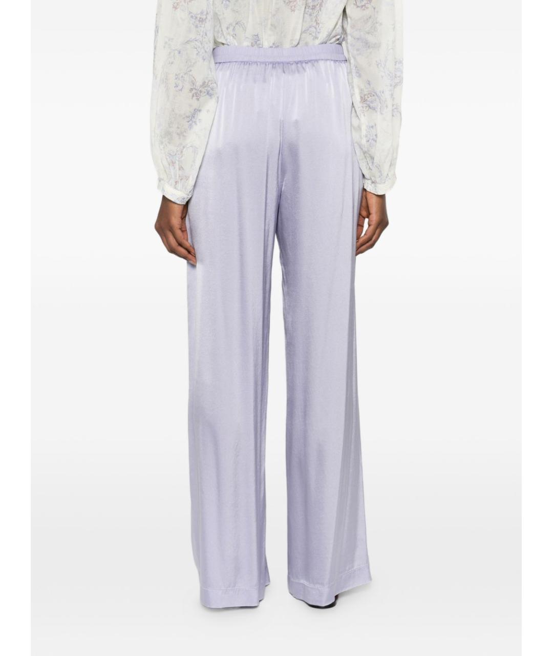 FORTE FORTE Фиолетовые шелковые прямые брюки, фото 5