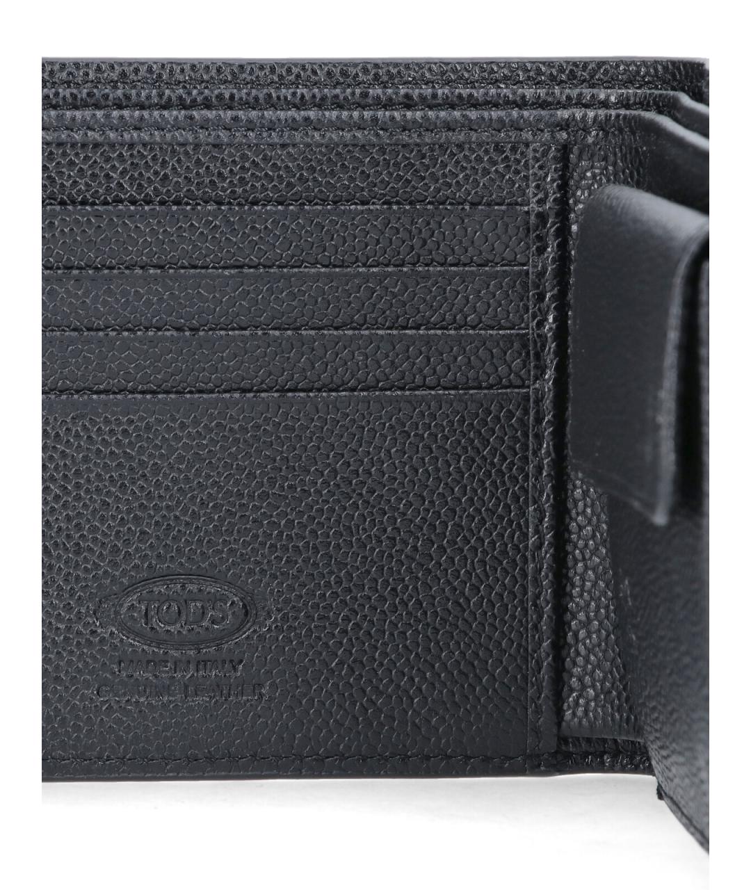 TOD'S Черный кожаный кошелек, фото 5