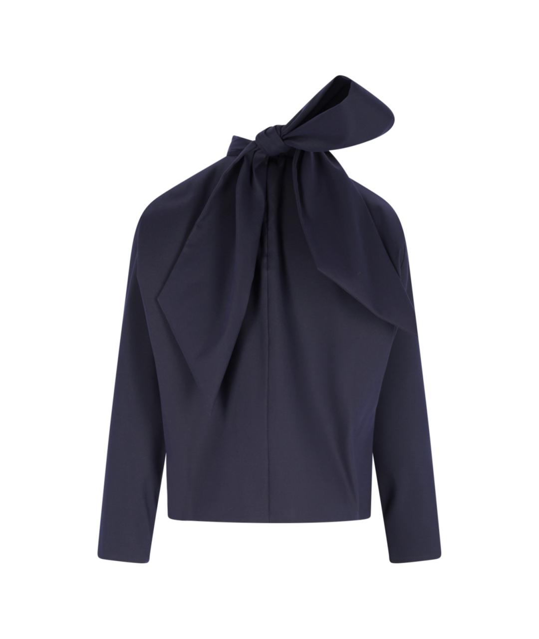 SAINT LAURENT Темно-синяя шелковая блузы, фото 2
