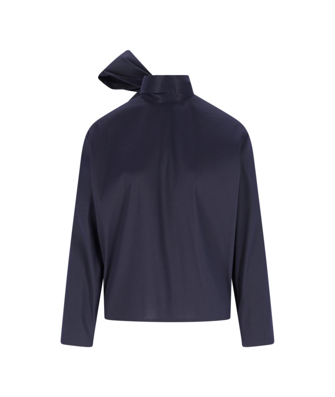 SAINT LAURENT Темно-синяя шелковая блузы, фото 1