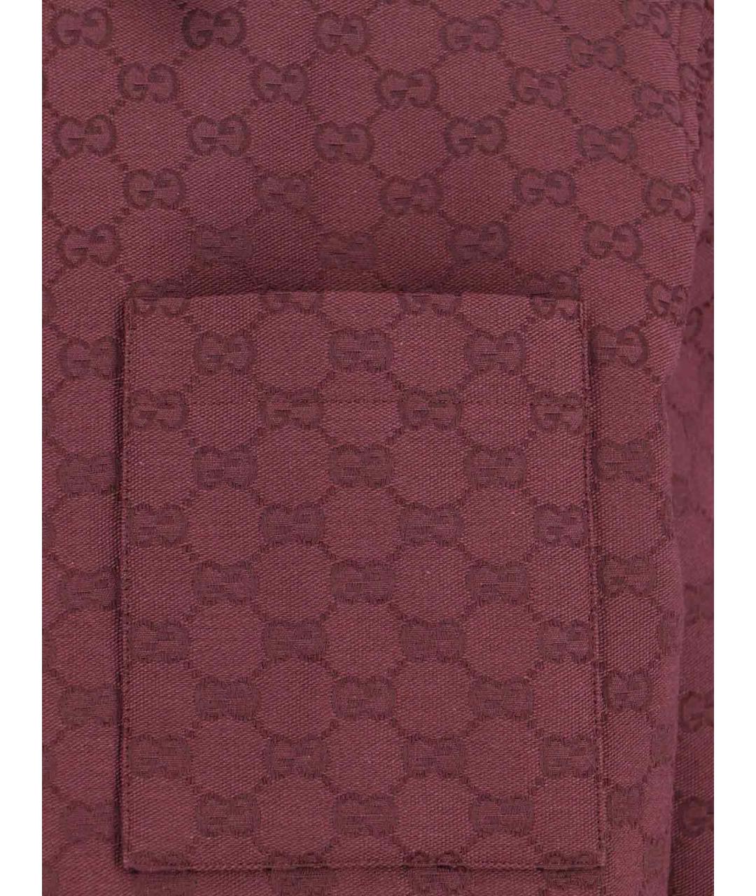 GUCCI Бордовая хлопковая куртка, фото 4