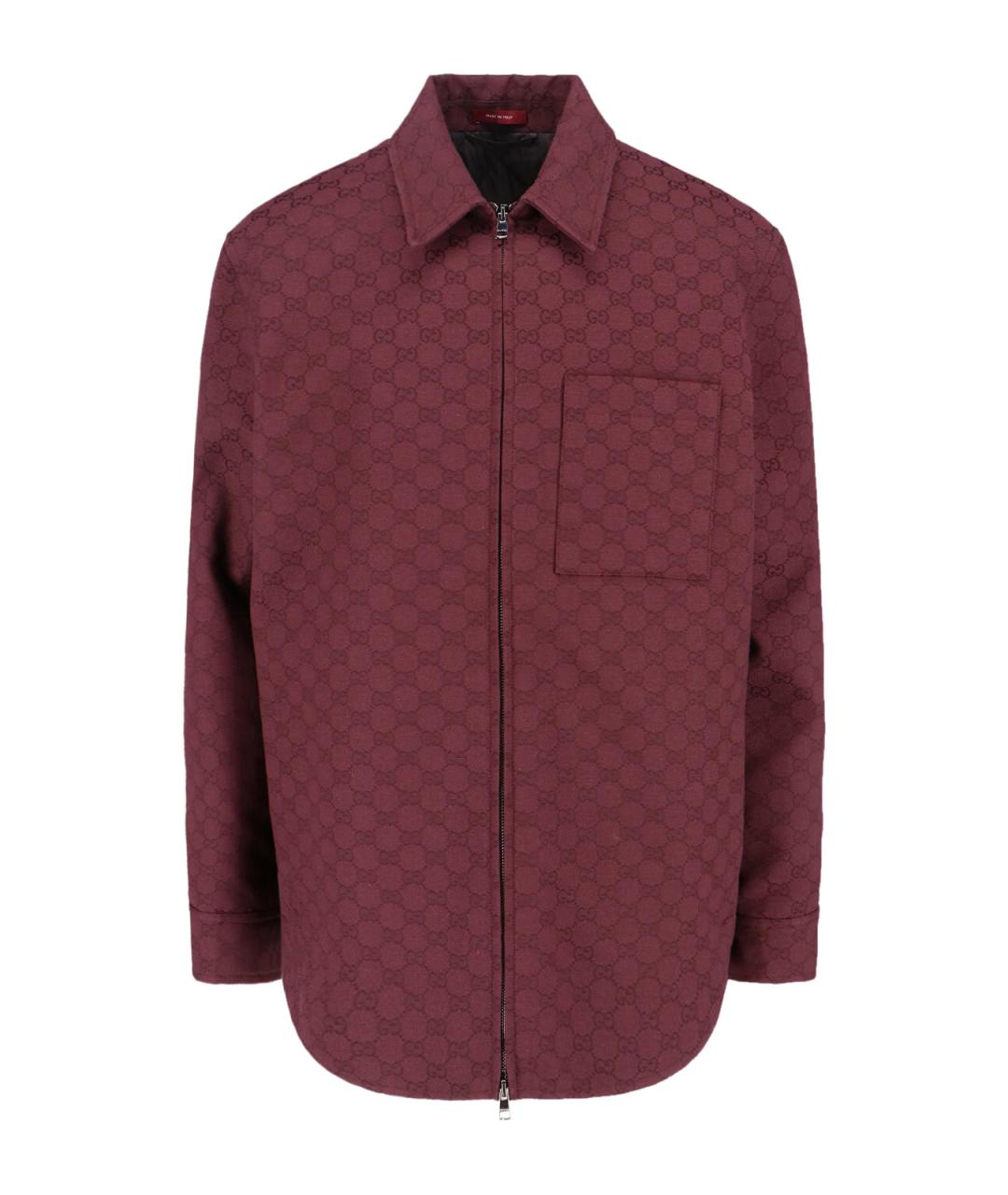 GUCCI Бордовая хлопковая куртка, фото 1