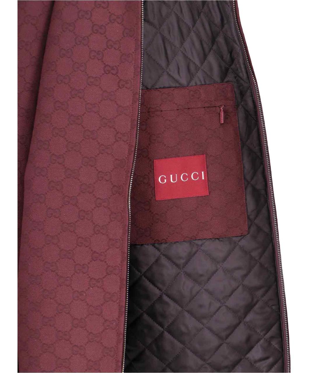 GUCCI Бордовая хлопковая куртка, фото 5