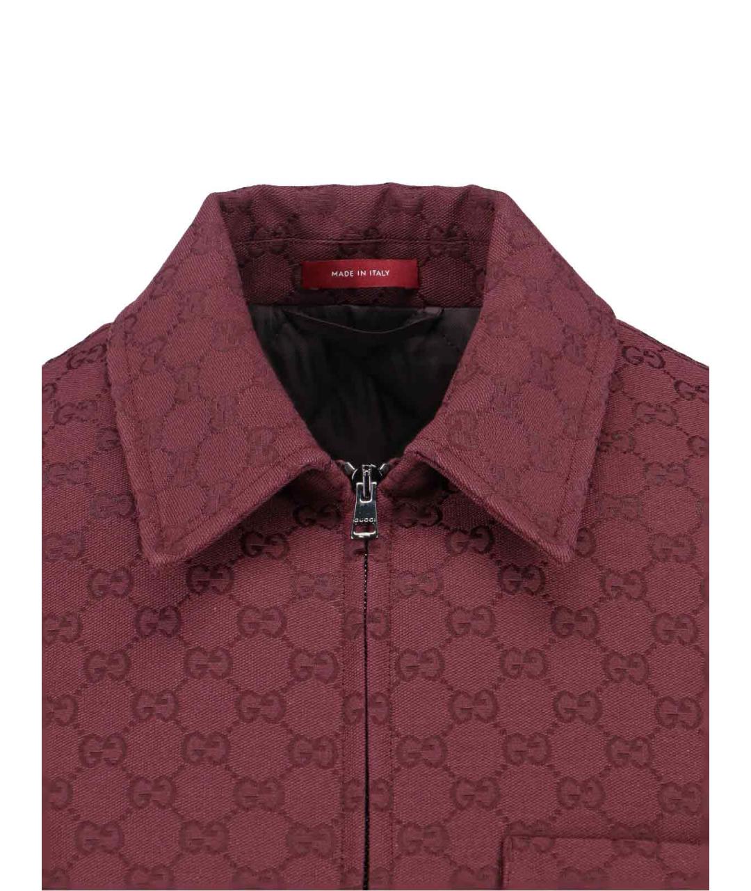 GUCCI Бордовая хлопковая куртка, фото 3
