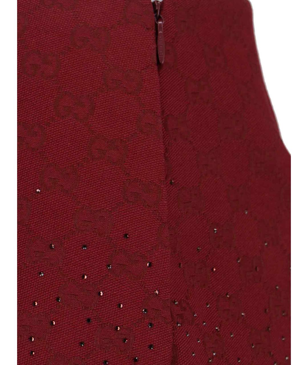GUCCI Красная хлопковая юбка мини, фото 4