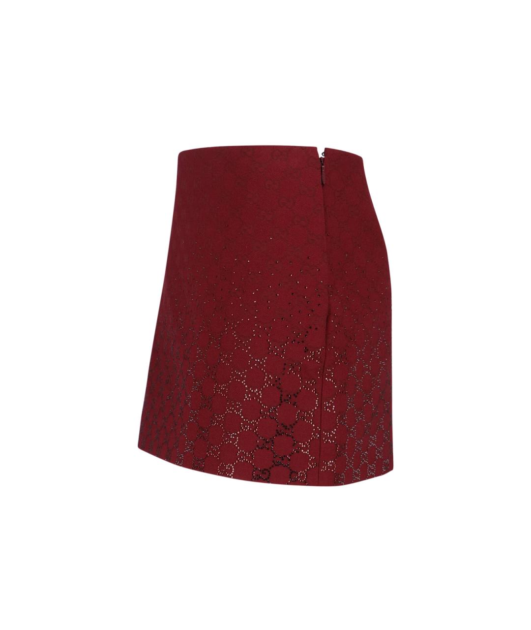 GUCCI Красная хлопковая юбка мини, фото 3