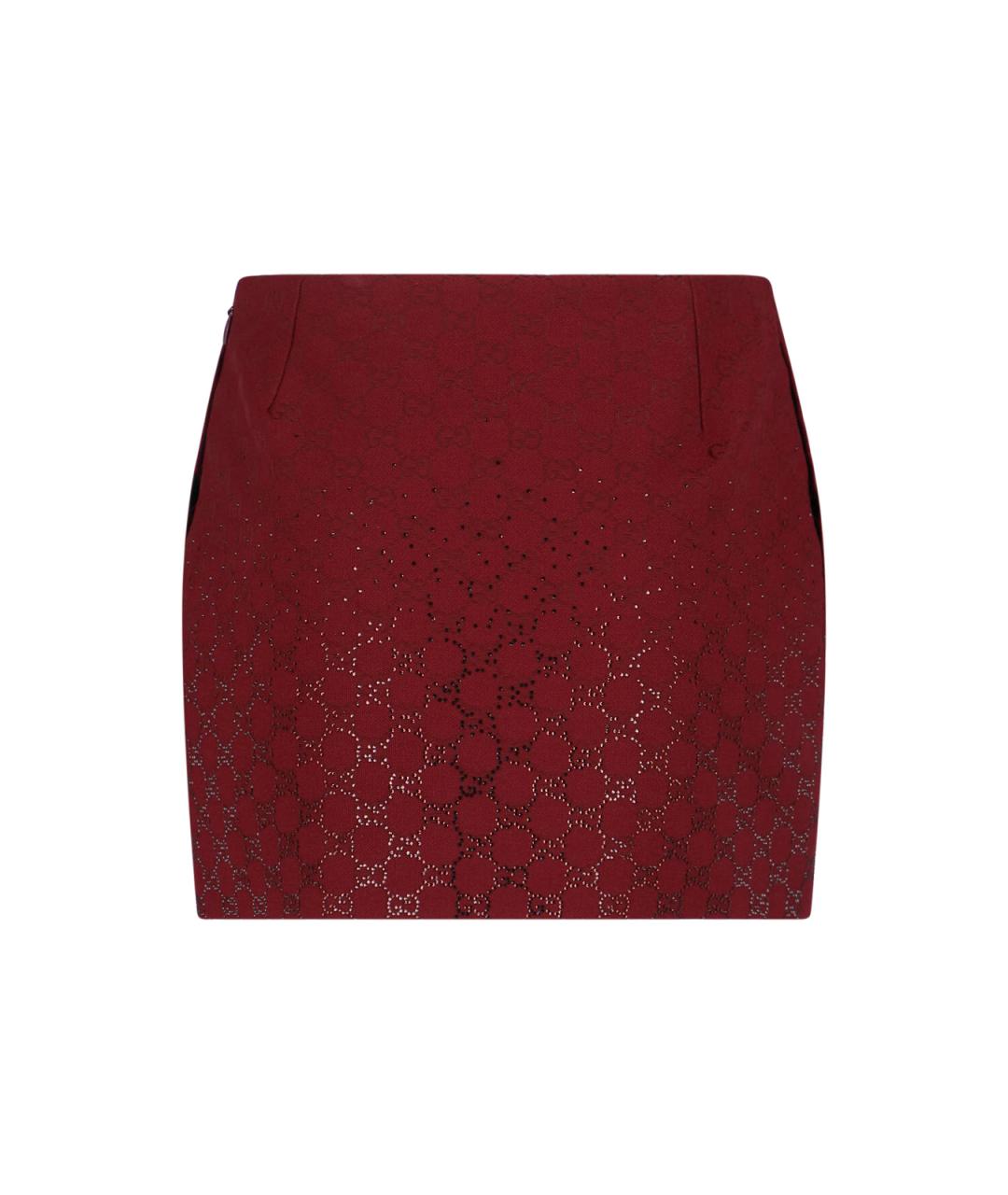 GUCCI Красная хлопковая юбка мини, фото 2