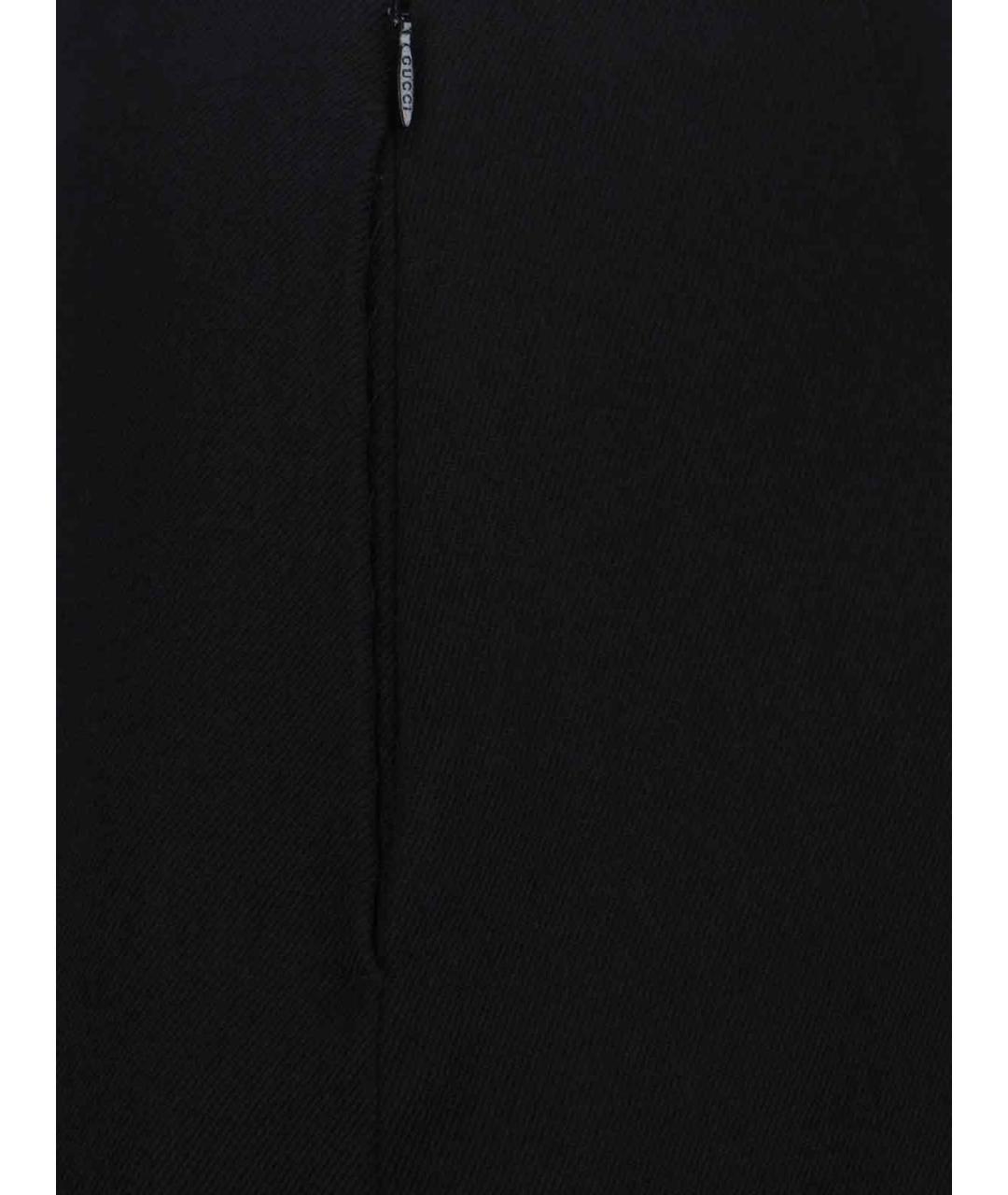 GUCCI Черная шерстяная юбка миди, фото 4