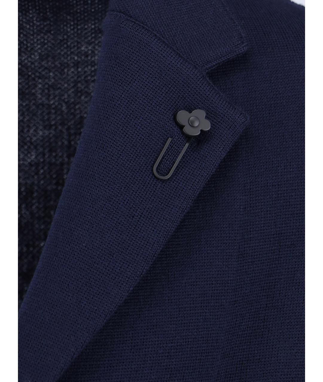 LARDINI Синий шерстяной пиджак, фото 3