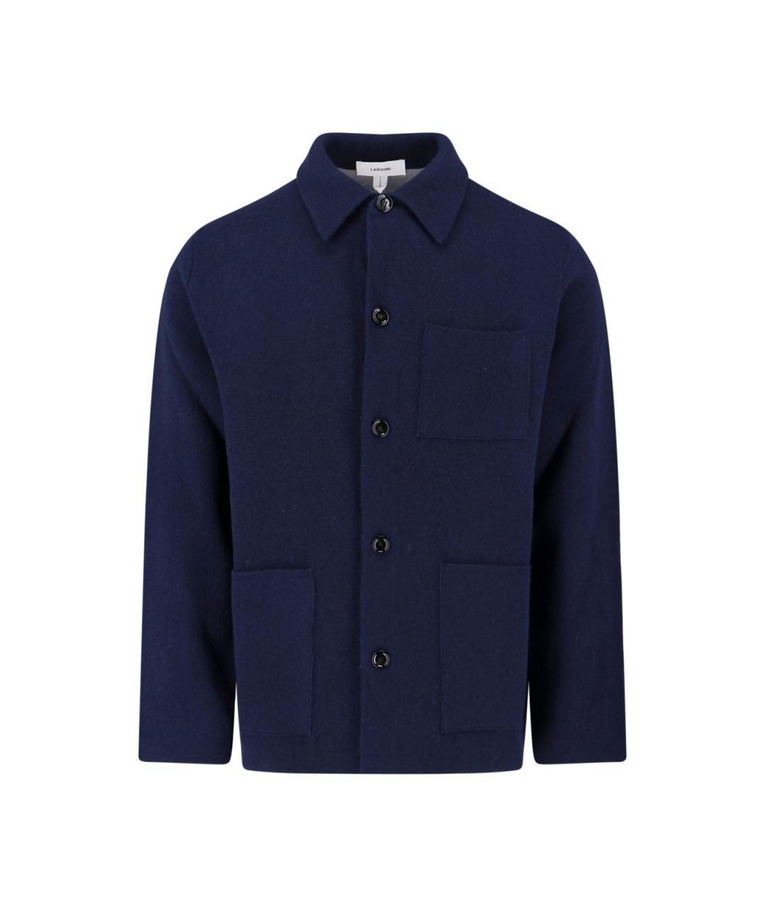LARDINI Синяя шерстяная куртка, фото 1