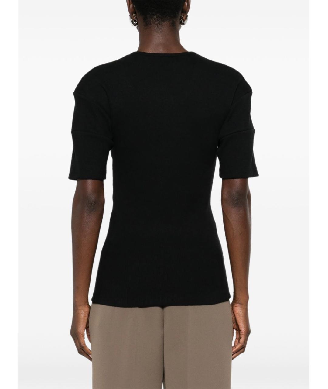 LEMAIRE Черная хлопковая футболка, фото 4