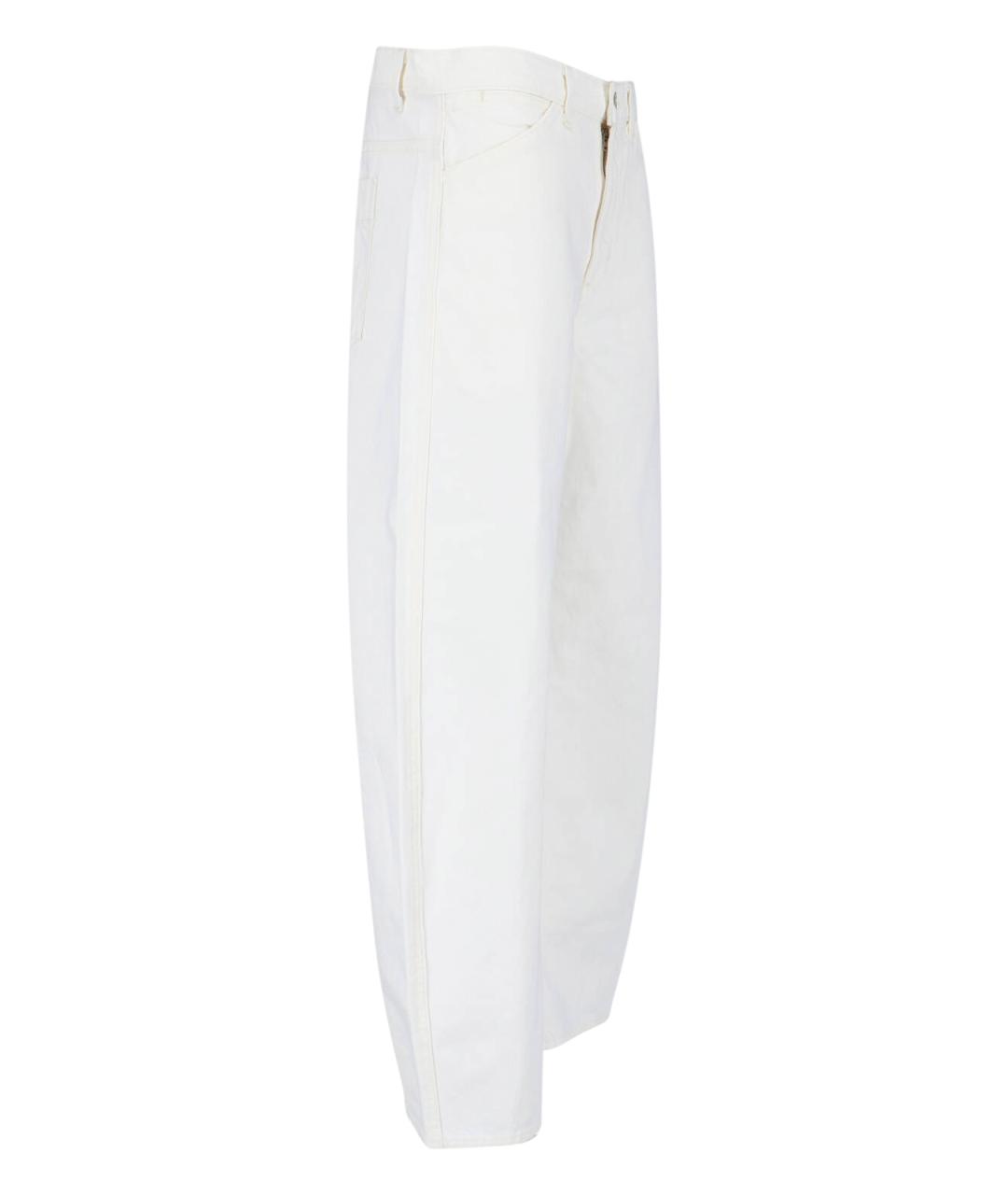NILI LOTAN Белые хлопковые прямые джинсы, фото 3