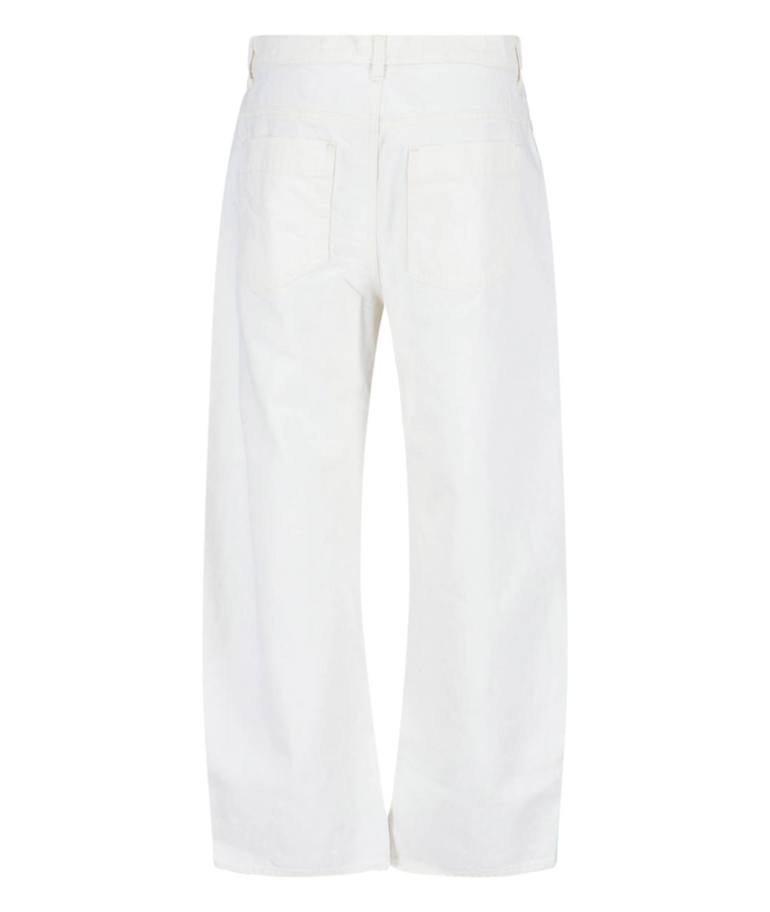 NILI LOTAN Белые хлопковые прямые джинсы, фото 2