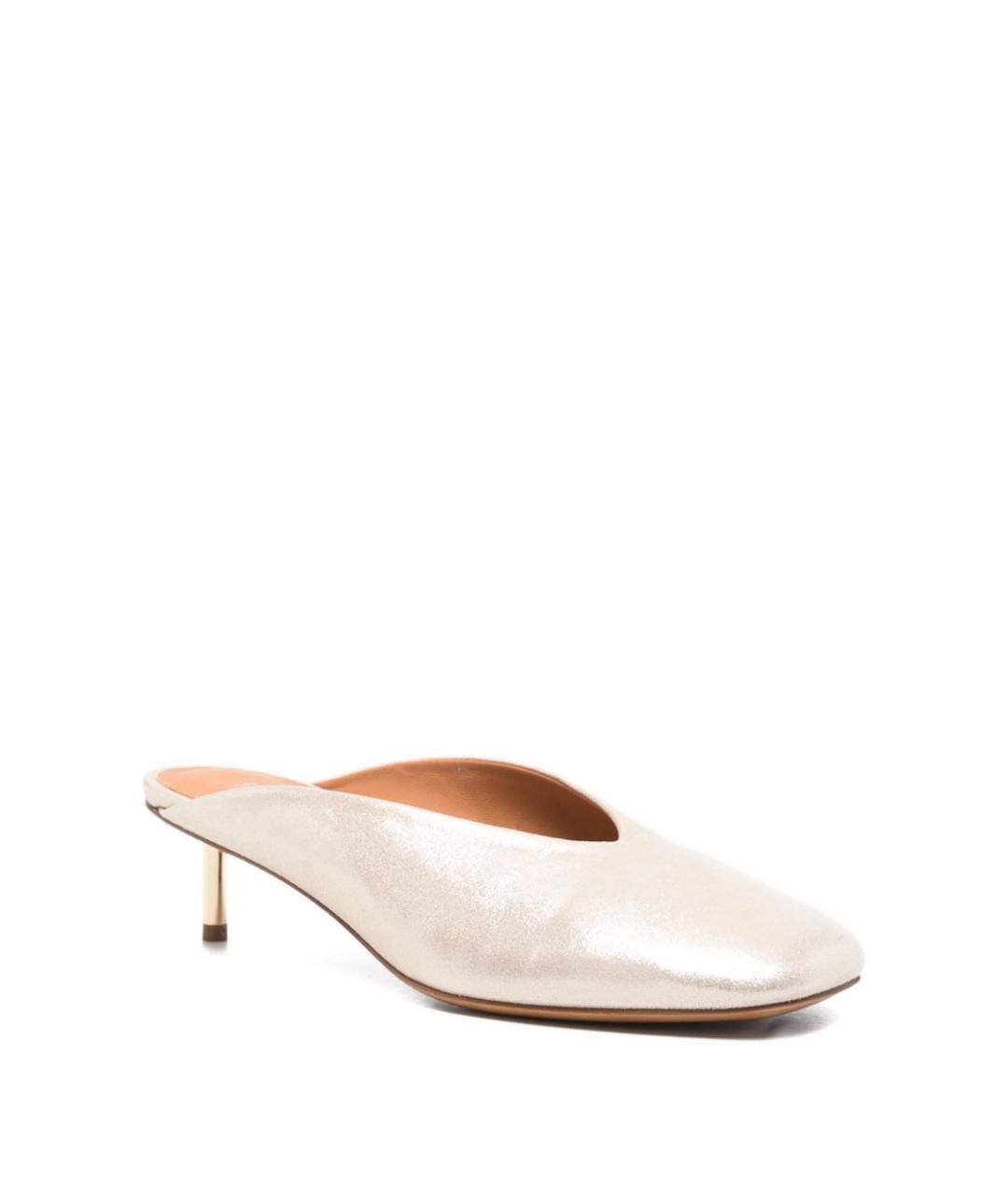 FORTE FORTE Серые кожаные мюли, фото 4