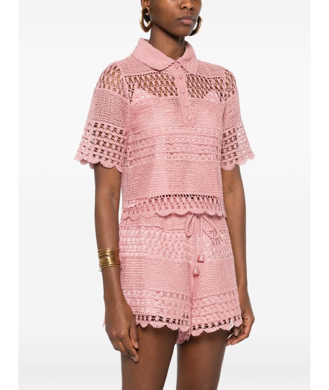 ZIMMERMANN Розовая хлопковая футболка, фото 4