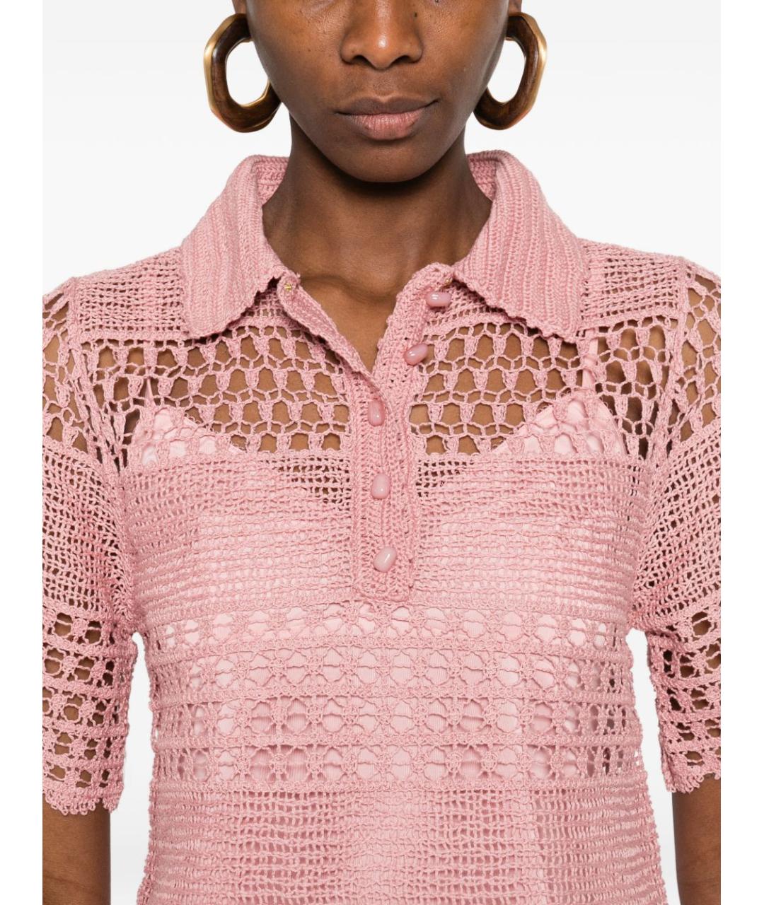 ZIMMERMANN Розовая хлопковая футболка, фото 3