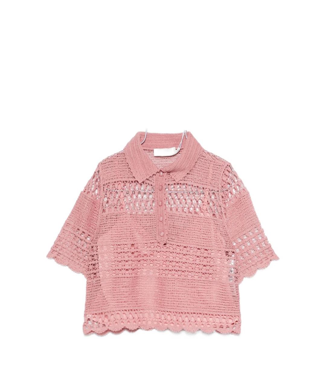 ZIMMERMANN Розовая хлопковая футболка, фото 1