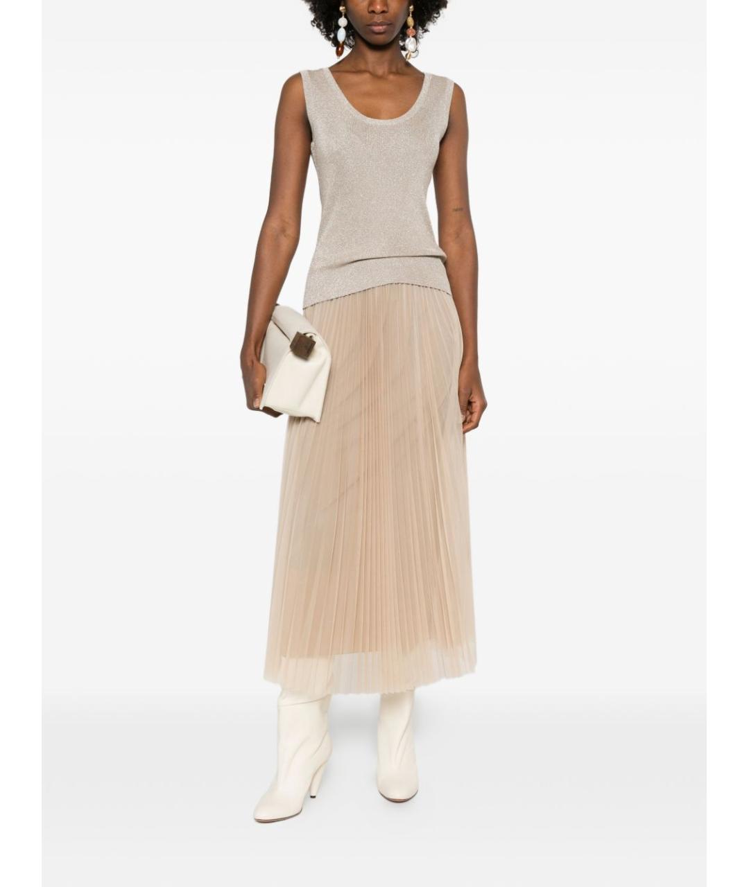 FABIANA FILIPPI Бежевая вискозная майка, фото 3