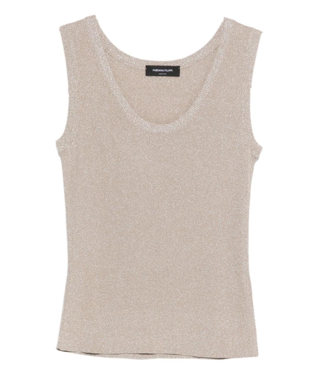 FABIANA FILIPPI Бежевая вискозная майка, фото 1