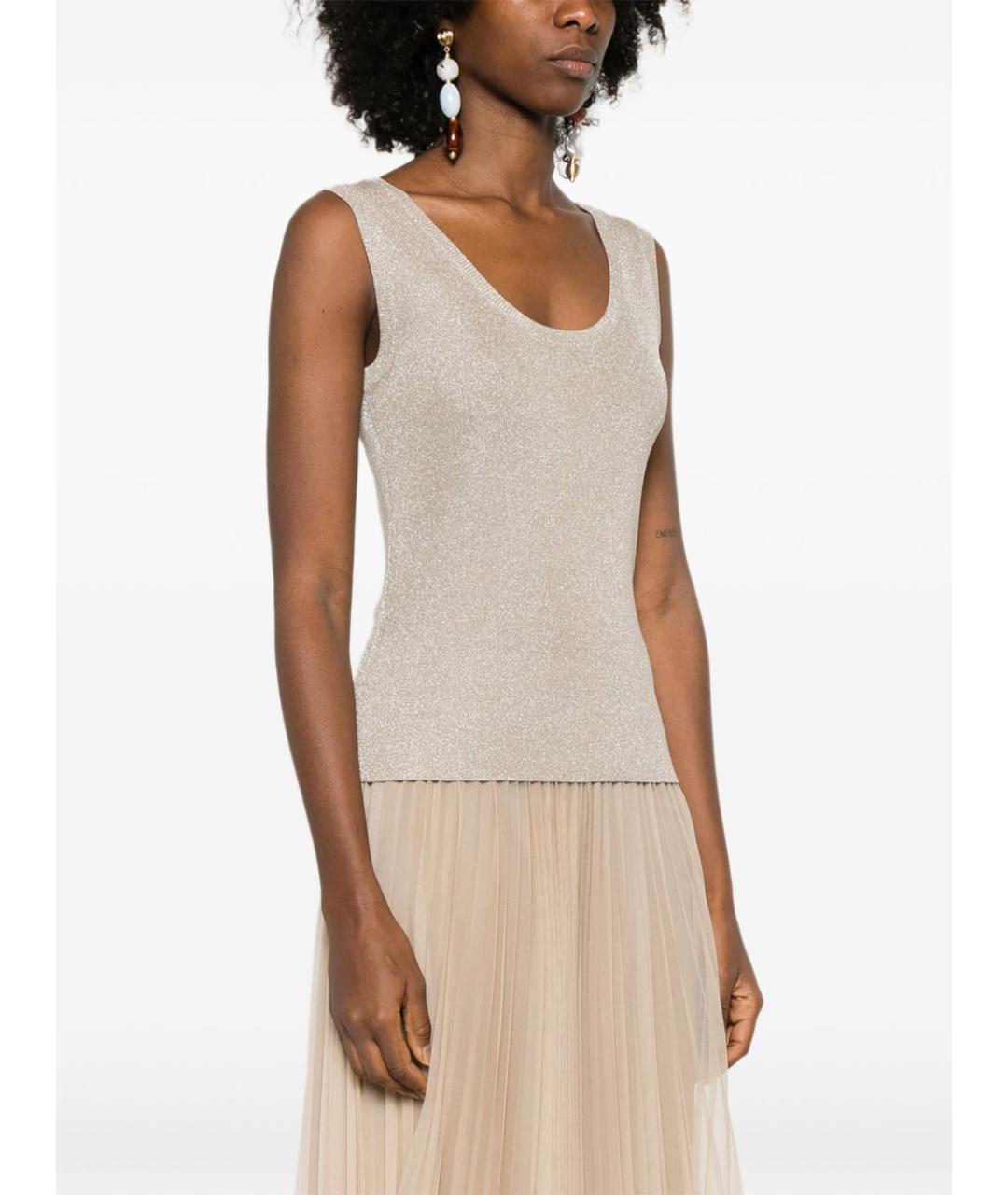 FABIANA FILIPPI Бежевая вискозная майка, фото 5