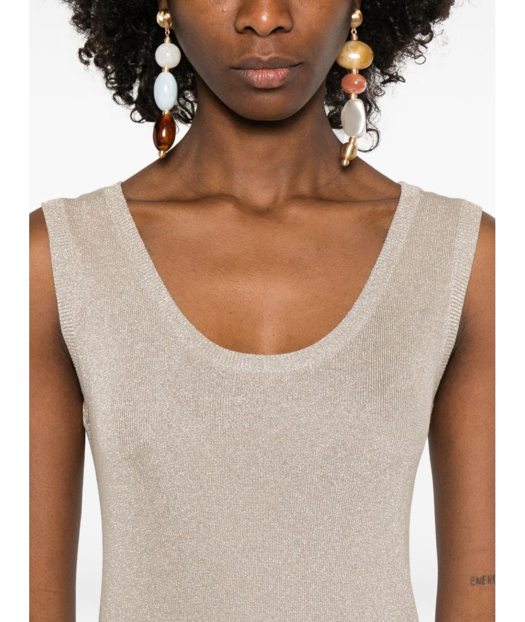 FABIANA FILIPPI Бежевая вискозная майка, фото 4