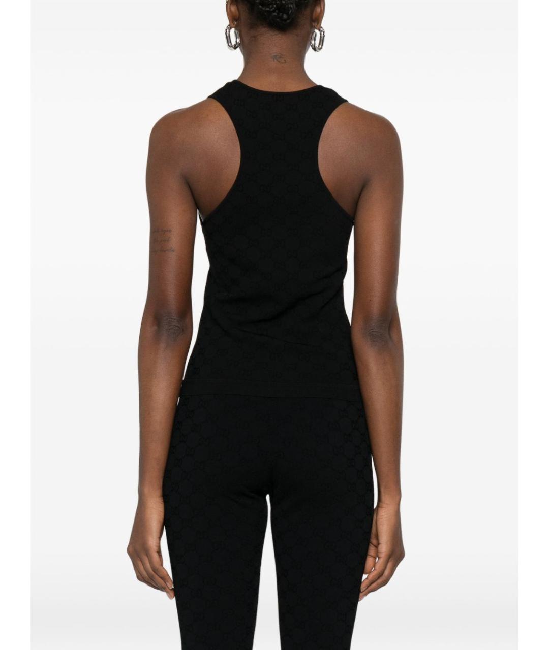 GUCCI Черная вискозная майка, фото 5
