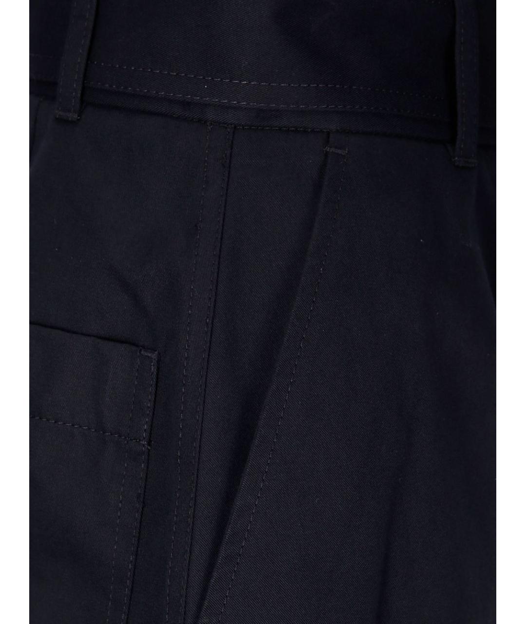 STUDIO NICHOLSON Темно-синие хлопковые прямые брюки, фото 2