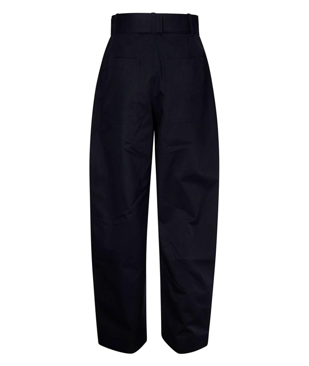 STUDIO NICHOLSON Темно-синие хлопковые прямые брюки, фото 3